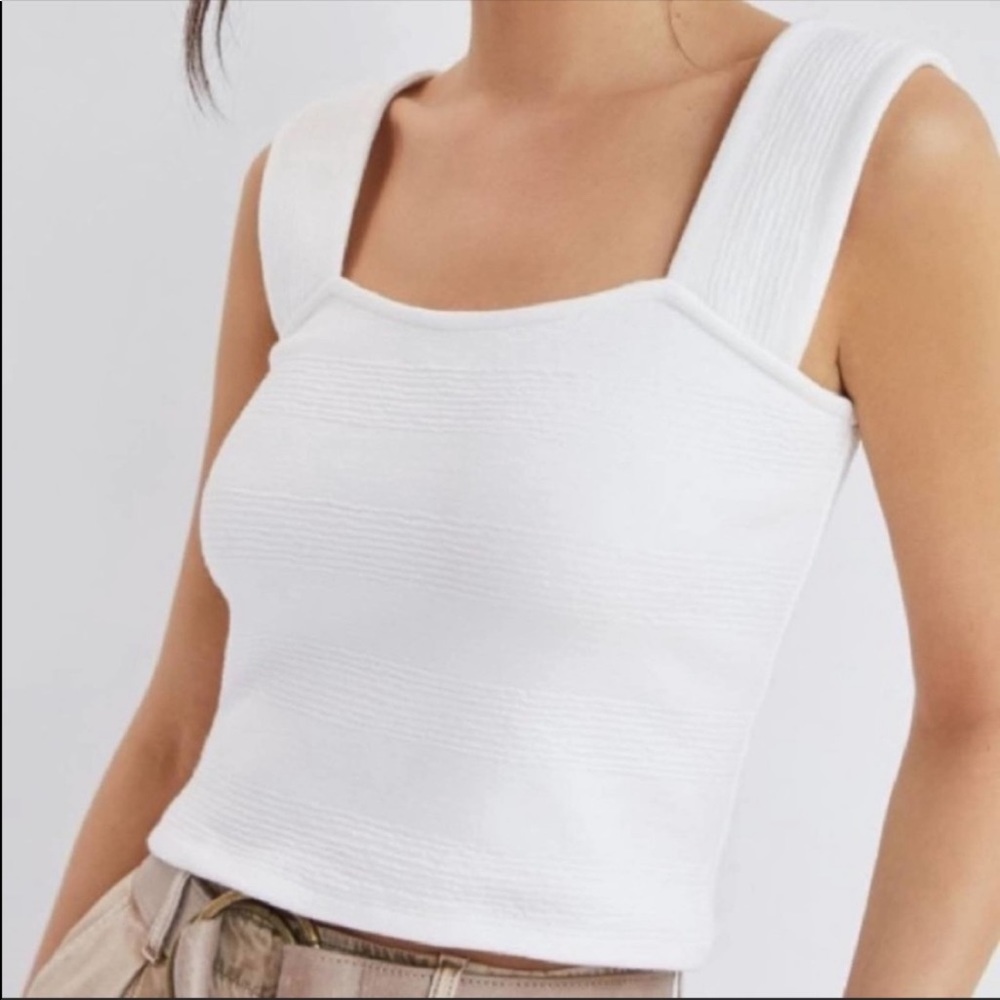 EUC Daily Practice by Anthropologie Textured Square-Neck Tank (62089602)